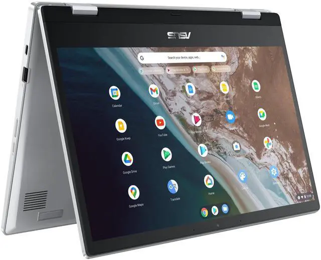 Alt view image 2 of 6 - ASUS Chromebook Flip CX1 14.0" FHD Intel Celeron N4500 1.1 GHz up to 2.8 GHz 8GB RAM 64GB eMMC Intel UHD Graphics ChromeOS Laptop, Silver - CX1400FKA-DS84FT