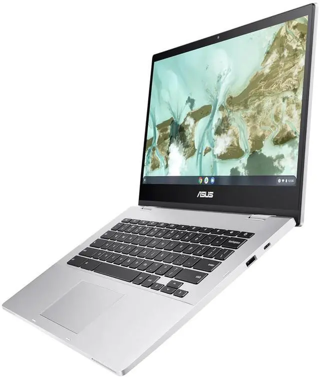 Alt view image 3 of 5 - ASUS Chromebook CX1 14.0" FHD Intel Celeron N3350 1.1 GHz up to 2.4 GHz 4GB RAM 64GB eMMC Intel HD Graphics 500 ChromeOS Laptop, Silver - CX1400CNA-AS44F