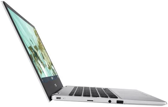 Alt view image 4 of 5 - ASUS Chromebook CX1 14.0" FHD Intel Celeron N3350 1.1 GHz up to 2.4 GHz 4GB RAM 64GB eMMC Intel HD Graphics 500 ChromeOS Laptop, Silver - CX1400CNA-AS44F