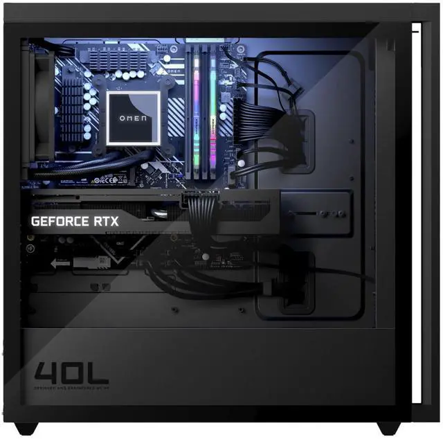 Alt view image 4 of 5 - HP OMEN 40L GT21-2100T Intel Core i7-14700K 3.4 GHz up to 5.6 GHz 32GB DDR5 1TB SSD NVIDIA GeForce RTX 4070 Ti SUPER Windows 11 Home Gaming Desktop, Black - 89B90AV-V001