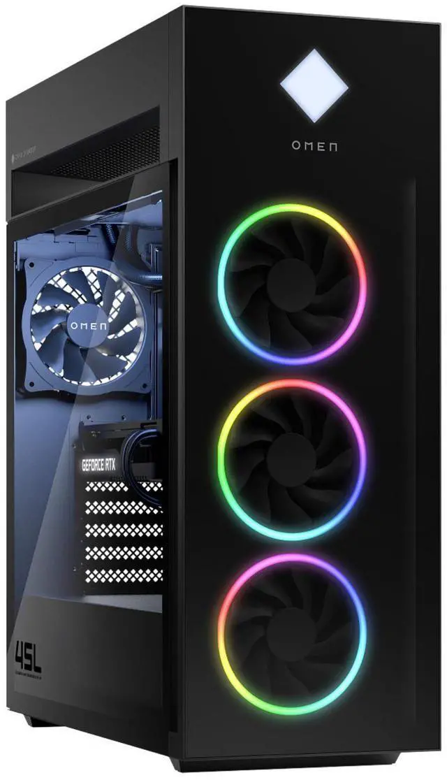 Main image of HP OMEN 45L GT22-3000T Intel Core Ultra 9 285K 3.2 GHz up to 5.70 GHz 64GB DDR5 2TB SSD Intel Graphics Windows 11 Home Gaming Desktop, Black - A4ND8AV-V011