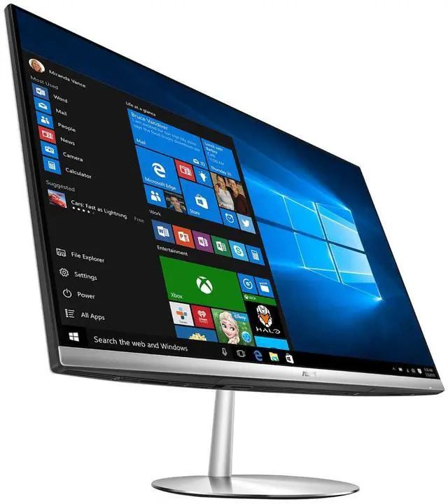 Alt view image 2 of 5 - ASUS Zen ZN242IFGT 23.8" FHD Touchscreen Intel Core i7-7700HQ 2.8 GHz up to 3.8 GHz 12 GB DDR4 128GB SSD + 1 TB HDD NVIDIA GeForce GTX 1050 Windows 10 Home All-in-One Desktop, Silver - ZN242IFGT-07