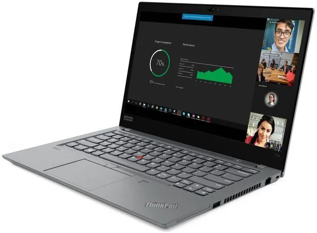 Alt view image 3 of 5 - Lenovo ThinkPad T14 Gen 2 14" FHD Intel Core i5-1145G7 2.60 GHz up to 4.40 16 GB DDR4 256 GB SSD Intel Iris Xe Graphics Windows 11 Pro Laptop, Gray, With minor scratches and dents - 20W1S9J400-I041