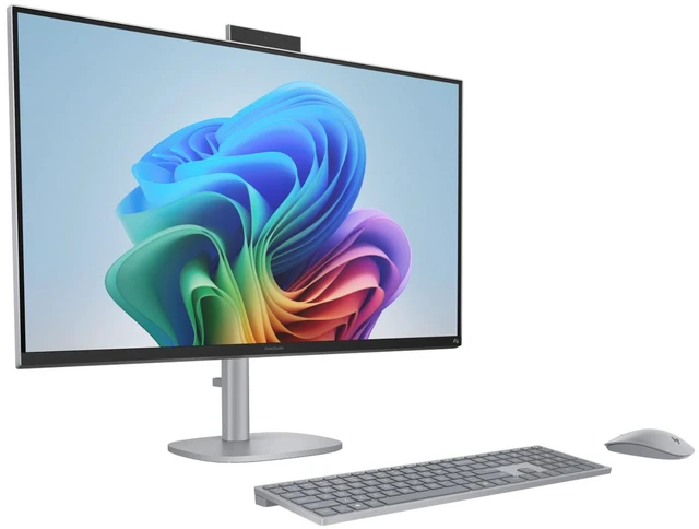 Alt view image 3 of 6 - HP OmniStudio X 32-C1000 31.5" 4K UHD IPS Intel Core Ultra 5 226V 2.1 GHz 16GB RAM 512GB SSD Intel Arc Graphics Windows 11 Home All-in-One Desktop, Meteor Silver - A32JSAV-V061