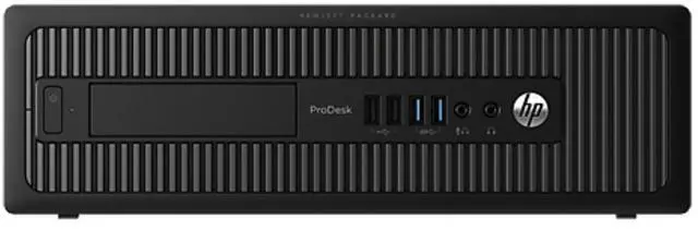Main image of HP ProDesk 600 G1Small Form Factor Intel Core i5-4590 3.3 GHz up to 3.70 GHz 8 GB 128 GB SATA SSD Intel HD Graphics 4000 Windows 11 Pro Desktop, Black - C8T89AV