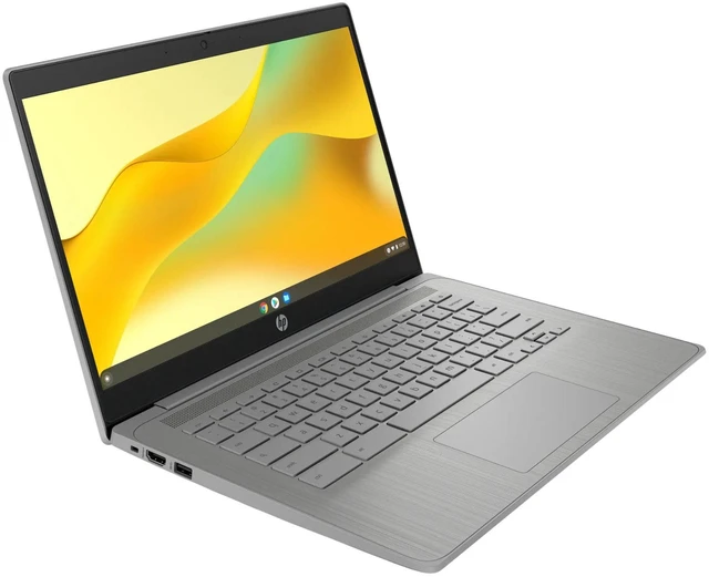Alt view image 2 of 6 - HP Chromebook 14a-ne0047nr 14" Intel Celeron N4120 1.1 GHz up to 2.6 GHz 4GB 64GB eMMC Intel UHD Graphics 600 Chrome OS, Grey, B Grade - 772X9UA