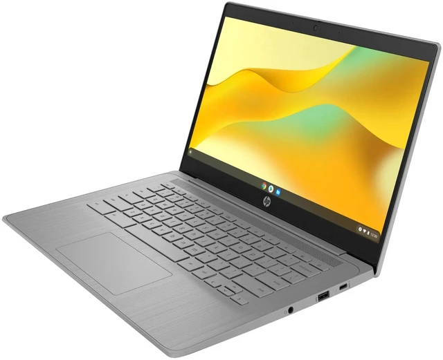 Alt view image 3 of 6 - HP Chromebook 14a-ne0047nr 14" Intel Celeron N4120 1.1 GHz up to 2.6 GHz 4GB 64GB eMMC Intel UHD Graphics 600 Chrome OS, Grey, B Grade - 772X9UA