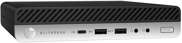 Alt view image 3 of 4 - HP EliteDesk 705 G5 Mini AMD Ryzen 5 PRO 3400GE 3.3 GHz up to 4 GHz 16GB DDR4 256GB SSD AMD Radeon Vega Windows 10 Pro Desktop, Black - 6AU10AV-E009