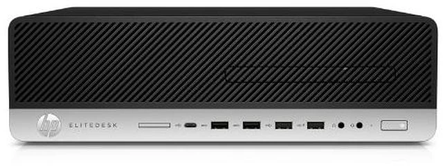 Main image of HP EliteDesk 800 G4 SFF Intel Core i5-8500 3.0 GHz up to 4.1 GHz 8GB DDR4 256GB SSD Intel UHD Graphics 630 Windows 10 Pro Desktop, Black, Minor Scratches and Dents - 4DP54UT