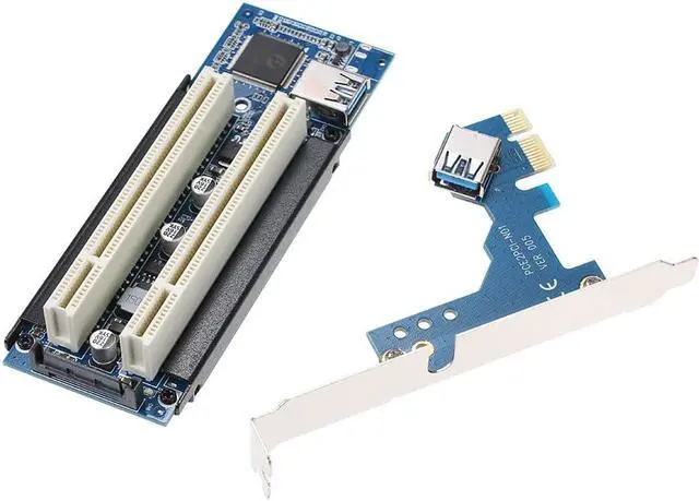 Alt view image 4 of 6 - Adapter Card PCI-E to Dual PCI Slot Expansion Card Support Capture Card/Golden Tax Card/Sound Card