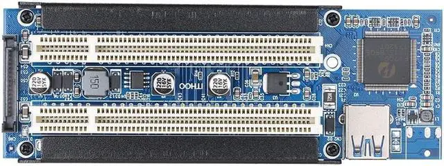 Alt view image 2 of 6 - Adapter Card PCI-E to Dual PCI Slot Expansion Card Support Capture Card/Golden Tax Card/Sound Card