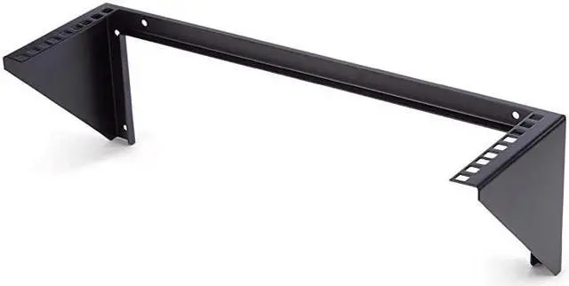 Main image of com 3U Wall Mount Patch Panel Bracket 19 in Steel Vertical Patch Panel Mounting Rack for Networking Equipment RK319WALLV Black
