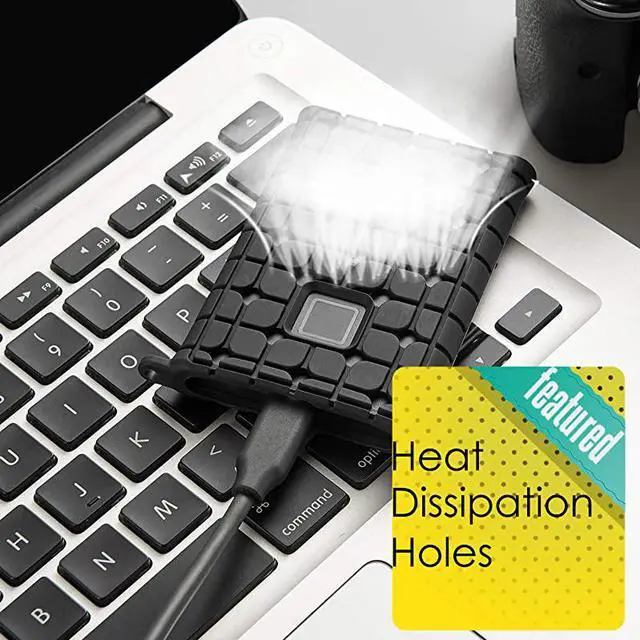 Alt view image 4 of 7 - Travel Case for Samsung T7 Touch Portable SSD w/Hook, 2 Pc Samsung T7 Portable External Solid State Drives (500G 1T 2T) Protective Storage Silicone Case, Anti-Scratch, Shockproof, Ultra-Thin