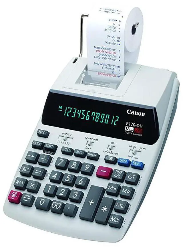 Alt view image 3 of 3 - Office Products 2204C001  P170DH3 Desktop Printing Calculator with Currency Conversion Clock Calendar and Time Calculation BlackWhiteSilver 1460 Inch x 960 Inch x 300 Inch