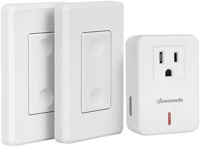 Wireless Remote Wall Switch and Outlet Plug in Remote Control Light Switch  No Wiring Expandable 100 ft RF Range ETL Listed 2 Switches and 1 Receiver 