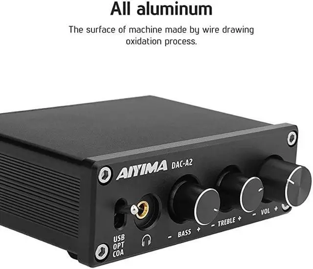 Alt view image 4 of 7 - DAC Headphone Amplifier DC5V HiFi 20 Digital Audio USB Decoder 24Bit 96KHz Input USBCoaxialOptical Input RCA Amp