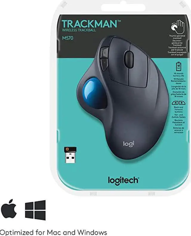 Alt view image 7 of 7 - M570 Wireless Trackball Mouse