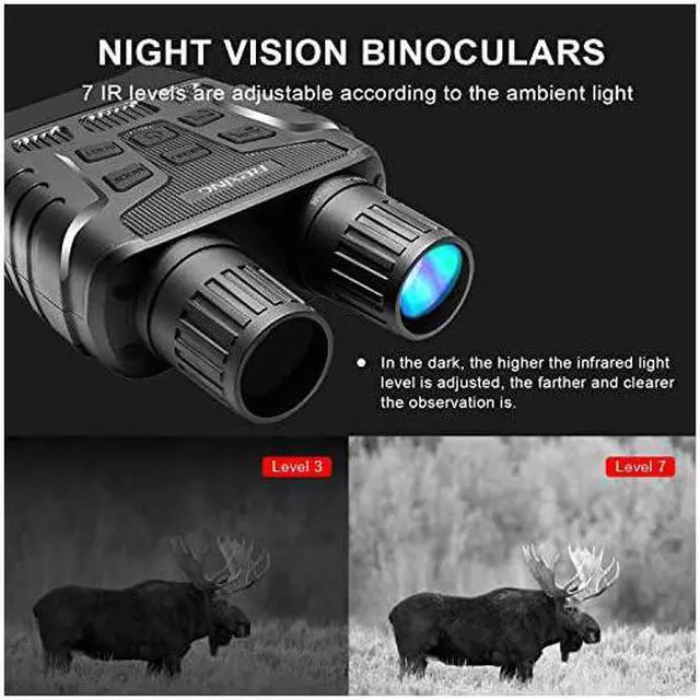 Alt view image 4 of 6 - B1 Night Vision Goggles Binoculars with LCD Screen Infrared IR Digital Camera Dual Photo + Video Recording for Spotting Hunting Tracking up to 300 Meters Black