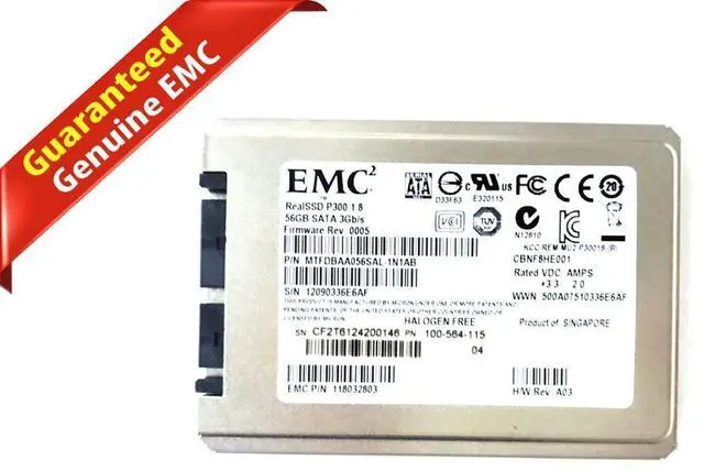 Main image of EMC RealSSD P300 1.8 56GB SATA 3GB/S 118032803 MTFDBAA056SAL-1N1AB 100-564-115