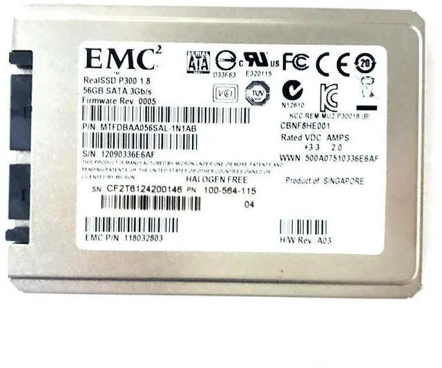 Alt view image 4 of 7 - EMC RealSSD P300 1.8 56GB SATA 3GB/S 118032803 MTFDBAA056SAL-1N1AB 100-564-115