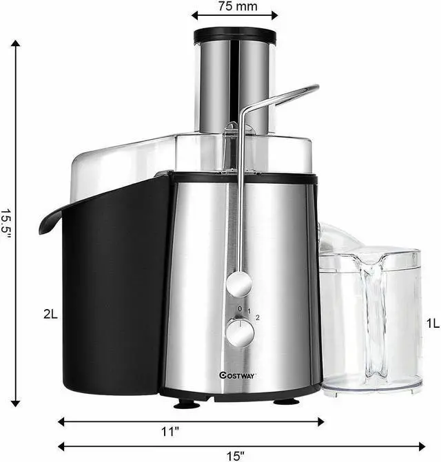 Alt view image 3 of 7 - Costway Electric Juicer Wide Mouth Fruit & Vegetable Centrifugal Juice Extractor 2 Speed