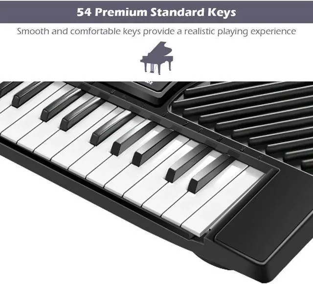 Alt view image 6 of 7 - Costway 54 Keys Music Electronic Keyboard Kid Electric Piano Organ W/Mic & Adapter
