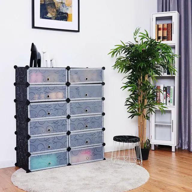 Alt view image 4 of 7 - Costway 12 Cubic Portable Shoe Rack Shelf Cabinet Storage Closet Organizer Home Furni