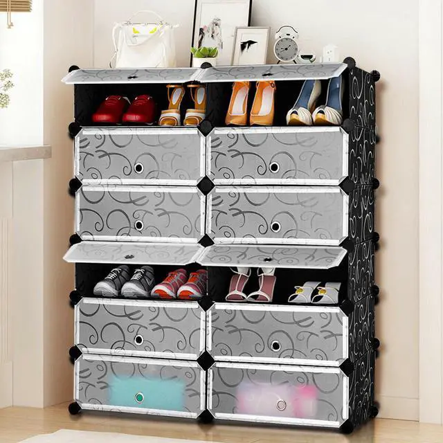 Alt view image 2 of 7 - Costway 12 Cubic Portable Shoe Rack Shelf Cabinet Storage Closet Organizer Home Furni