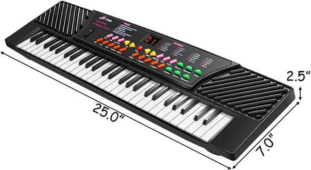 Alt view image 2 of 7 - Costway 54 Keys Music Electronic Keyboard Kid Electric Piano Organ W/Mic & Adapter
