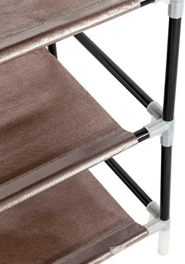 Alt view image 6 of 6 - Heavy Duty 10-Tier Shoe Rack Closet Storage Space Cabinet Organizer Holder Brown