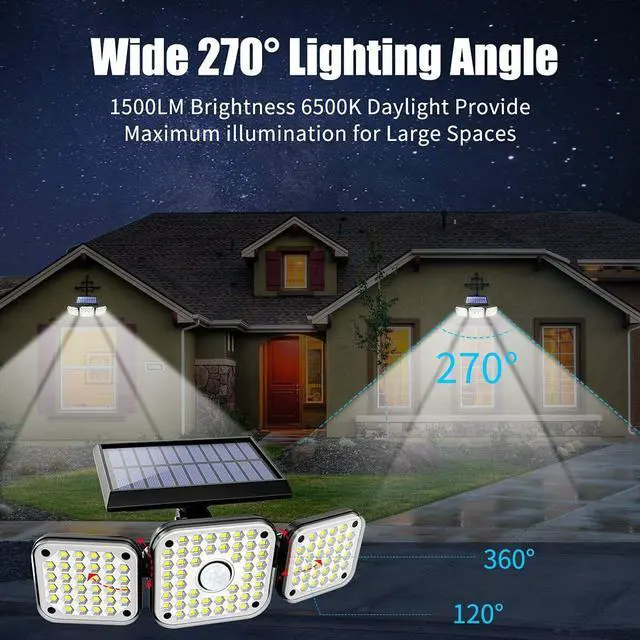 Alt view image 3 of 12 - 112 LED Solar Lamp Motion Sensor Wall Light Waterproof 3 Modes Garden Porch US