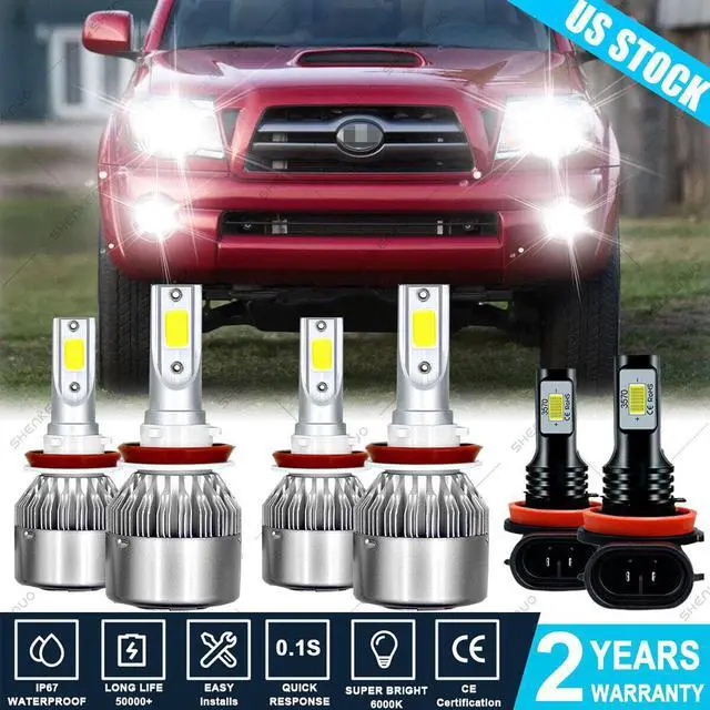 Main image of For Toyota Tacoma 2016 2017 2018 2019 6000K LED Headlight + Fog Light Bulbs 6X