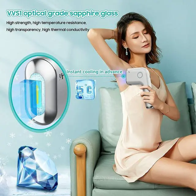 Alt view image 5 of 6 - Hair Removal for Women, Painless Permanent Hair Removal Sapphire Cooling
