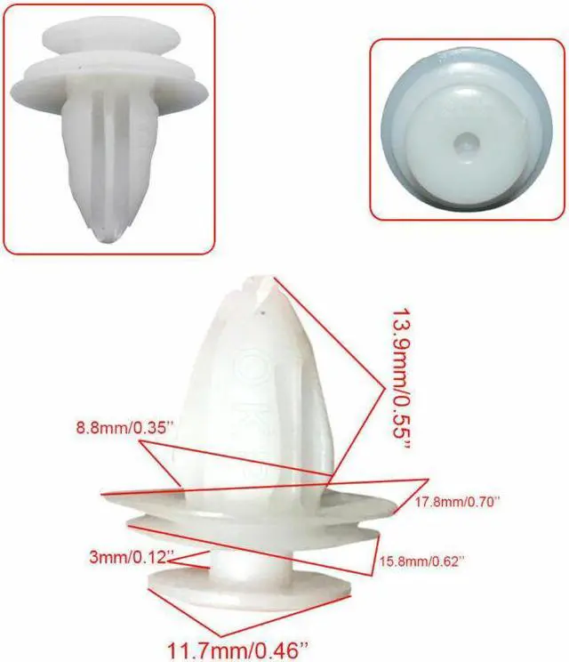 Alt view image 4 of 6 - 100Pcs Car Door Trim Fastener Remover Panel Clips for Honda Suzuki Toyota White