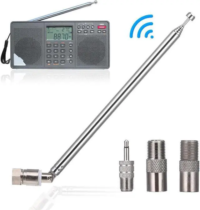 Alt view image 2 of 6 - F Type Telescopic Aerial Antenna 75 Ohm w/ 3.5 Adapter For Wave Radio TV FM