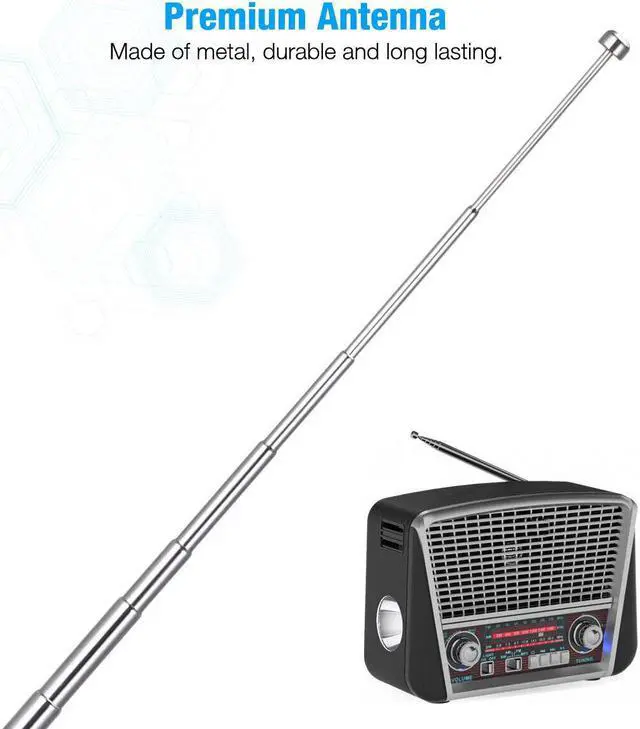 Alt view image 6 of 6 - F Type Telescopic Aerial Antenna 75 Ohm w/ 3.5 Adapter For Wave Radio TV FM