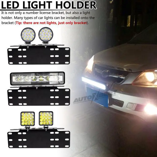 Alt view image 5 of 6 - 1pc Front Rear Number License Plate Mount Bracket LED Off-Road Work Light Holder