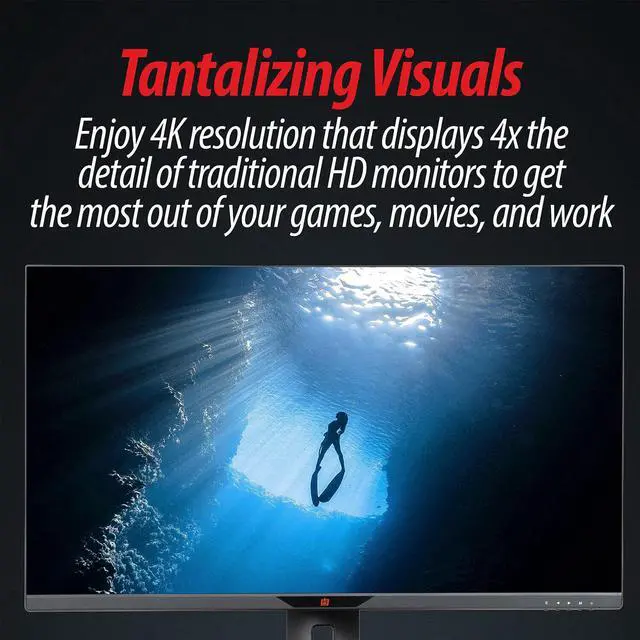 Alt view image 4 of 6 - 28" 4K Ultrawide IPS Monitor, 60Hz, 1 Billion Colors, 100% sRGB
