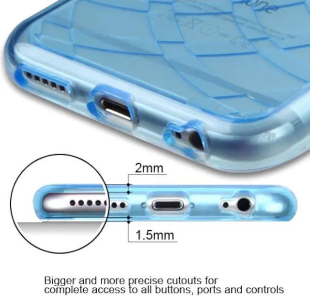 Alt view image 2 of 6 - For iPhone 6 6s Plus 5.5 Soft Rubber TPU Clear Transparent Cover Case Blue