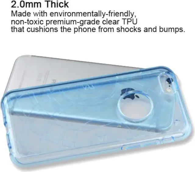 Alt view image 5 of 6 - For iPhone 6 6s Plus 5.5 Soft Rubber TPU Clear Transparent Cover Case Blue