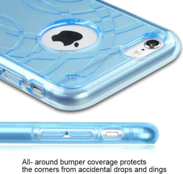 Alt view image 6 of 6 - For iPhone 6 6s Plus 5.5 Soft Rubber TPU Clear Transparent Cover Case Blue