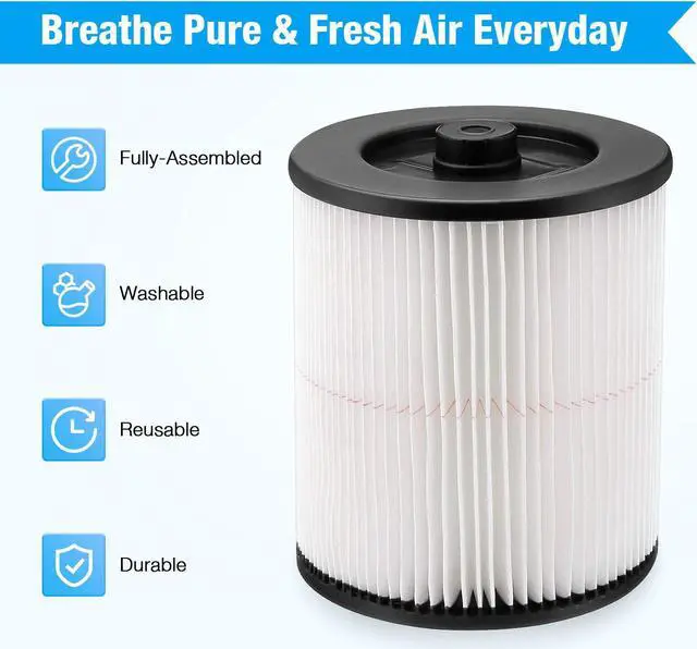 Alt view image 5 of 6 - For ShopVac Replacement Vacuum 17816 9-17816 Craftsman Wet Dry Cartridge Filter