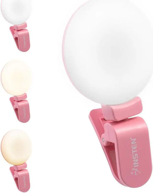 Alt view image 3 of 6 - 2 In LED Selfie Ring Light Circle Disc Clips for Cell Phone Laptop Camera, Pink