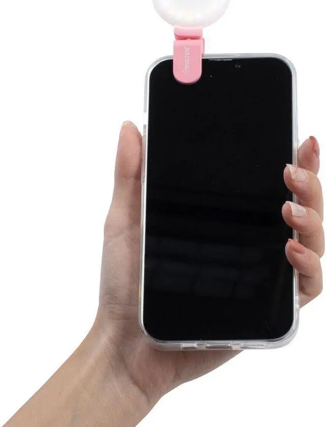 Alt view image 5 of 6 - 2 In LED Selfie Ring Light Circle Disc Clips for Cell Phone Laptop Camera, Pink