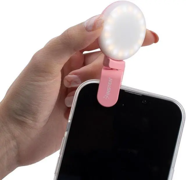 Alt view image 4 of 6 - 2 In LED Selfie Ring Light Circle Disc Clips for Cell Phone Laptop Camera, Pink