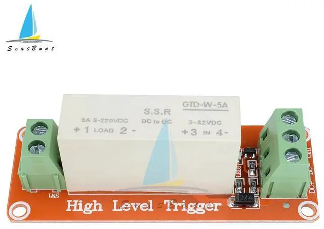 Alt view image 2 of 6 - DC3-32V 5A 1 Way SSR Solid State Relay High and Low Level Trigger Solid State Relay for Arduino