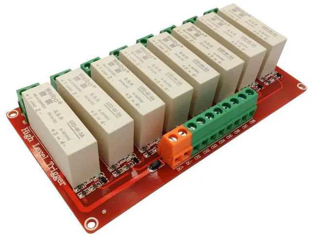 Main image of 8 channel solid-state relay module 5A high level trigger DC controlled DC FOR PLC automation equipment control