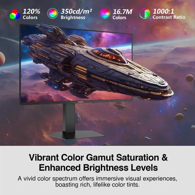 Alt view image 4 of 7 - Z-EDGE AGEX Series AG27QS 27" QHD 2560x1440 275Hz 1ms IPS Gaming Monitor, HDMI x2, DP x1