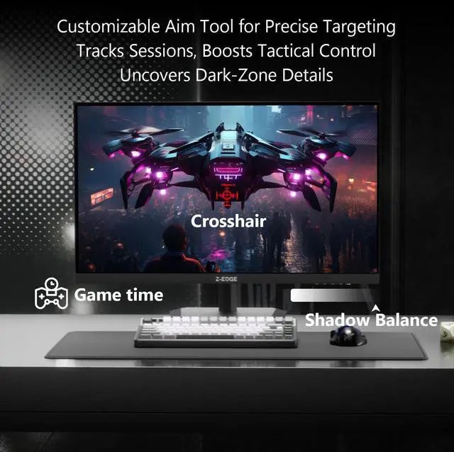 Alt view image 5 of 7 - Z-EDGE G27IS 27 inch 2K QHD 2560x1440 320Hz 1ms Fast IPS Gaming Monitor, 16.7M Colors, sRGB 99%, HDMI x2, DisplayPort x2