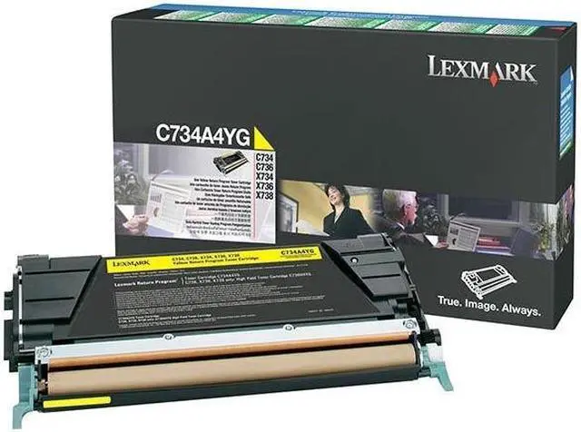 Alt view image 6 of 13 - Lexmark C734A4YG Return Program Toner Cartridge - Yellow
